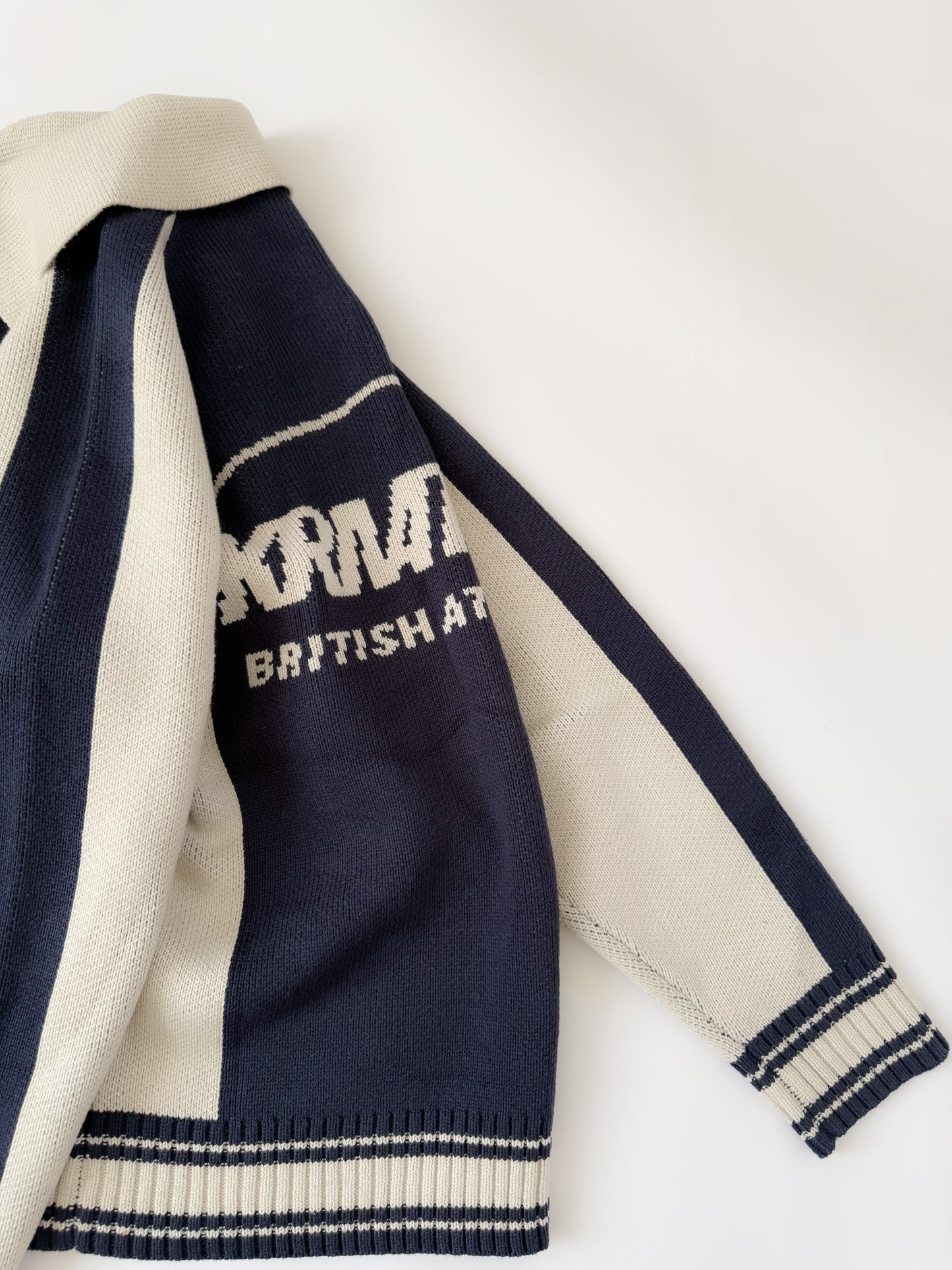 Knit blu cream zip