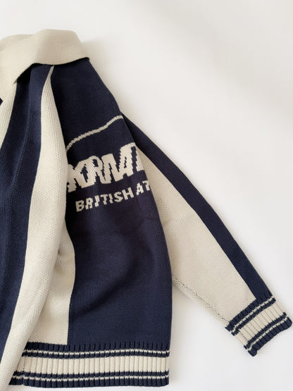 Knit blu cream zip