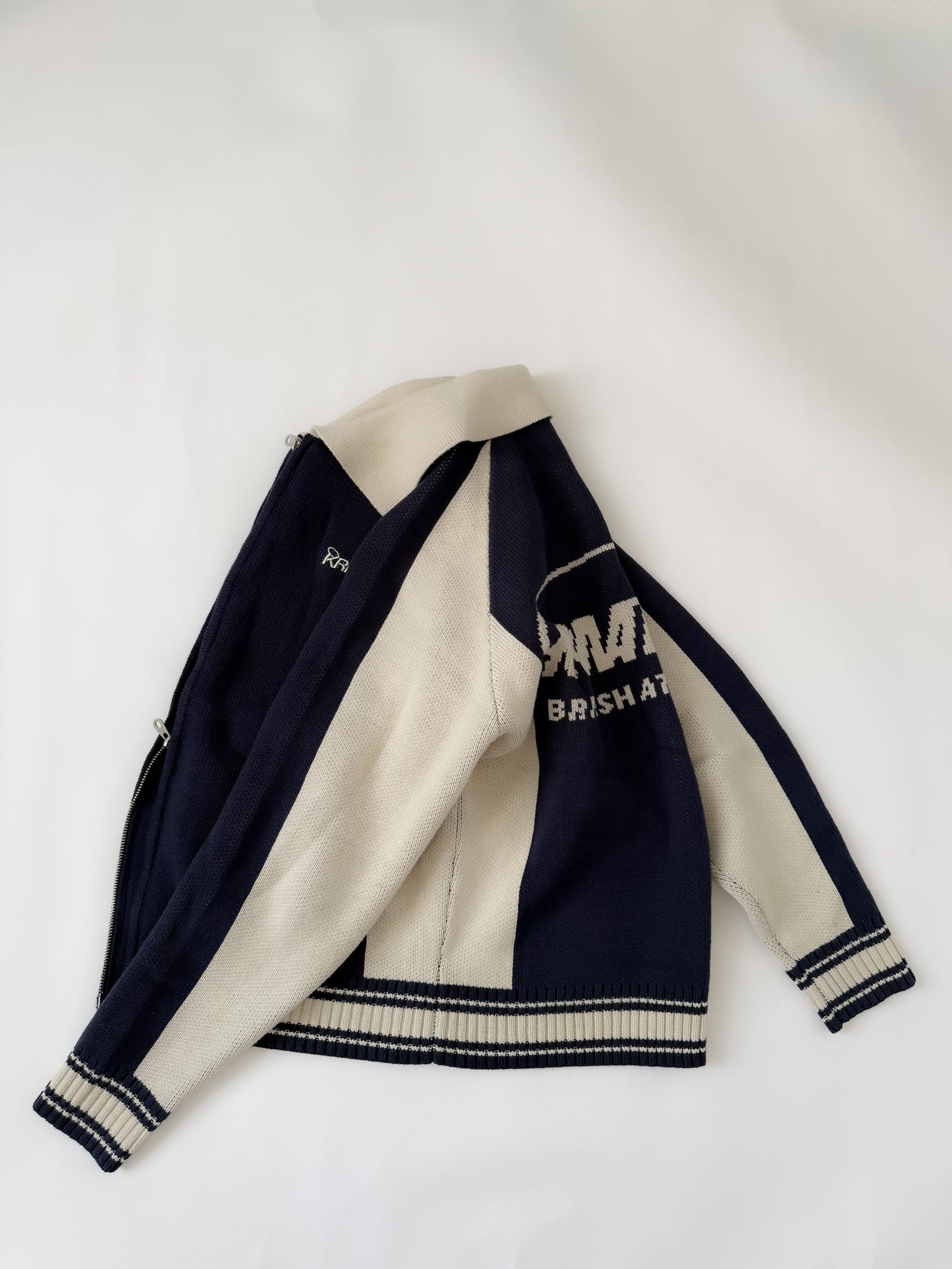 Knit blu cream zip