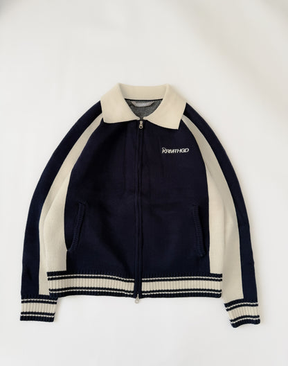 Knit blu cream zip
